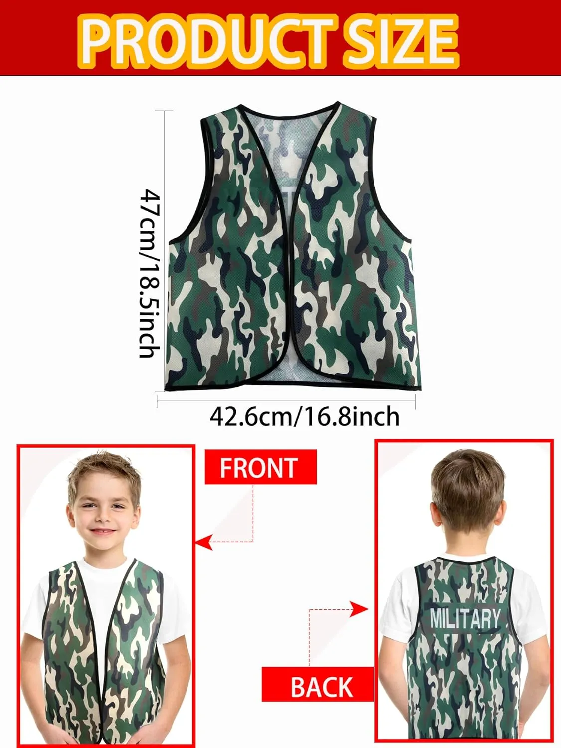 20 Pcs Kid Career Vest Costume Role Play Vest Bulk Military Firefighters Police Vest for Kid Halloween Dress Up