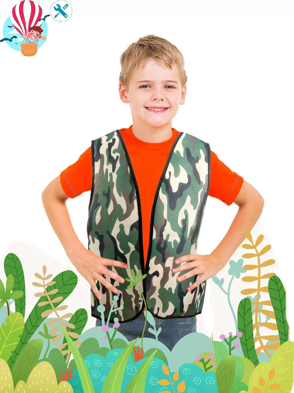 20 Pcs Kid Career Vest Costume Role Play Vest Bulk Military Firefighters Police Vest for Kid Halloween Dress Up