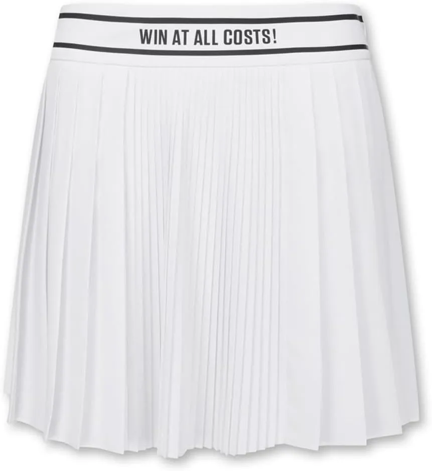 2023 Women Accordion Pleated Golf Skort White X-Large