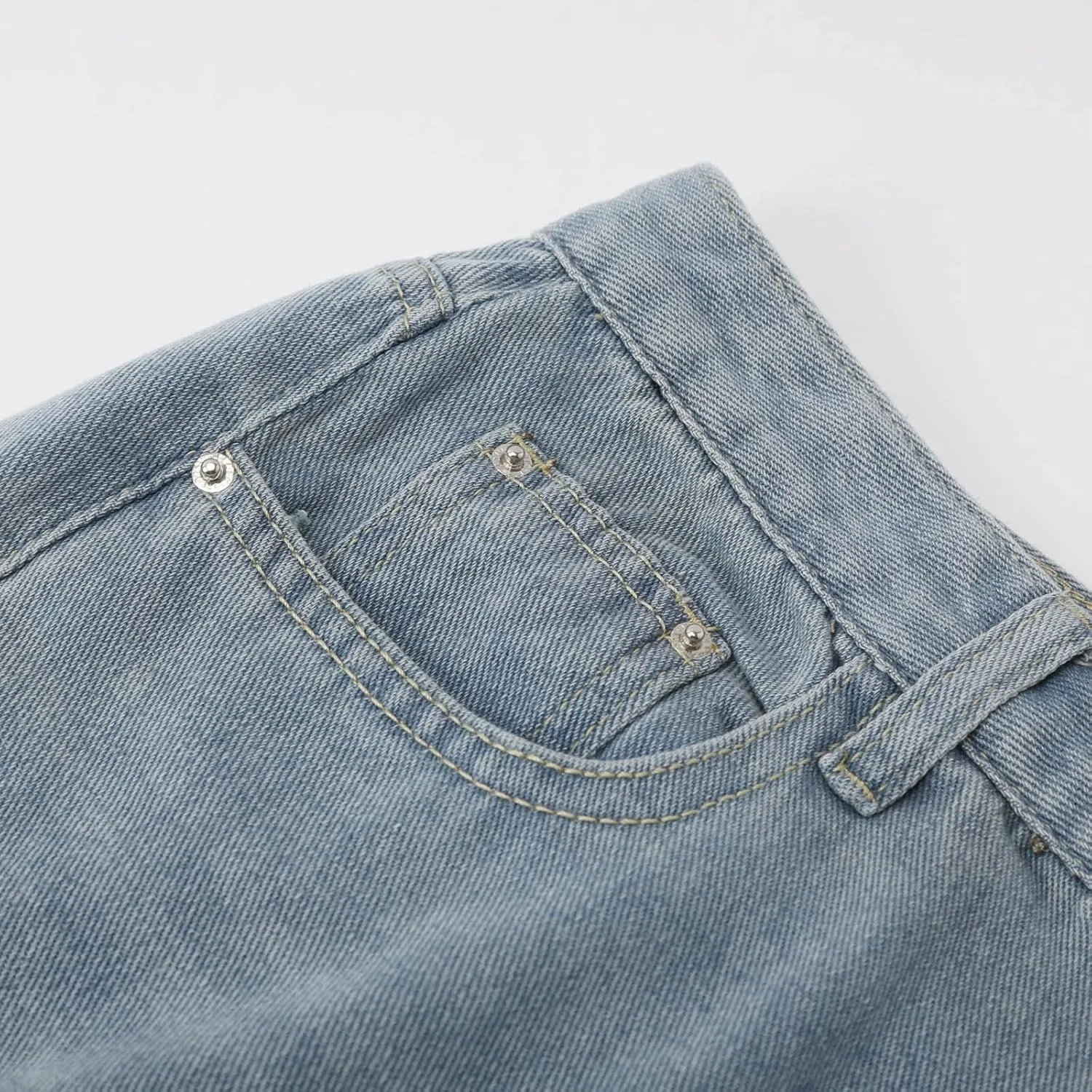 2024 Women's Extra Wide Leg Jeans High Waistled Palazzo Culottes Denim Pants Plus Size Casual Loose Fit with Pockets