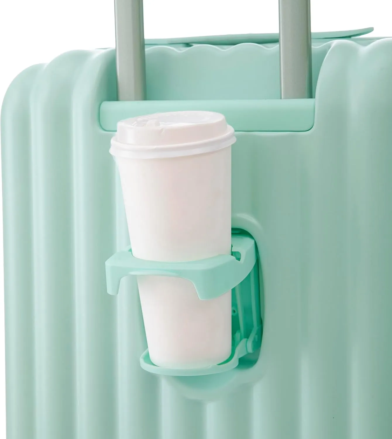 (20/24/28 Inch Hardshell Luggage Set of 3 with ABS Spinner Wheel, Carry On Expandable Hardside Travel Suitcase Built-in Cup Holder & USB Port & Phone Holder, Mint Green