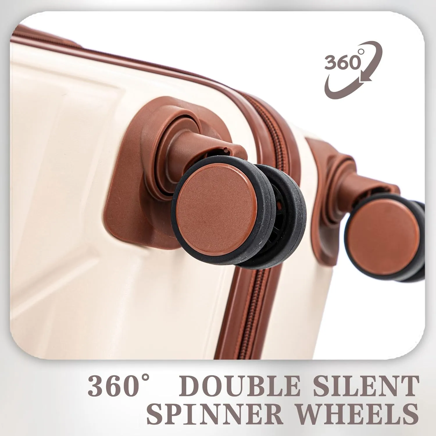 (20/24/28 Inch Hardshell Luggage Set of 3 with ABS Spinner Wheel, Carry On Expandable Lightweight Hardside Travel Suitcase with TSA Combination Lock, Hard Case, Beige