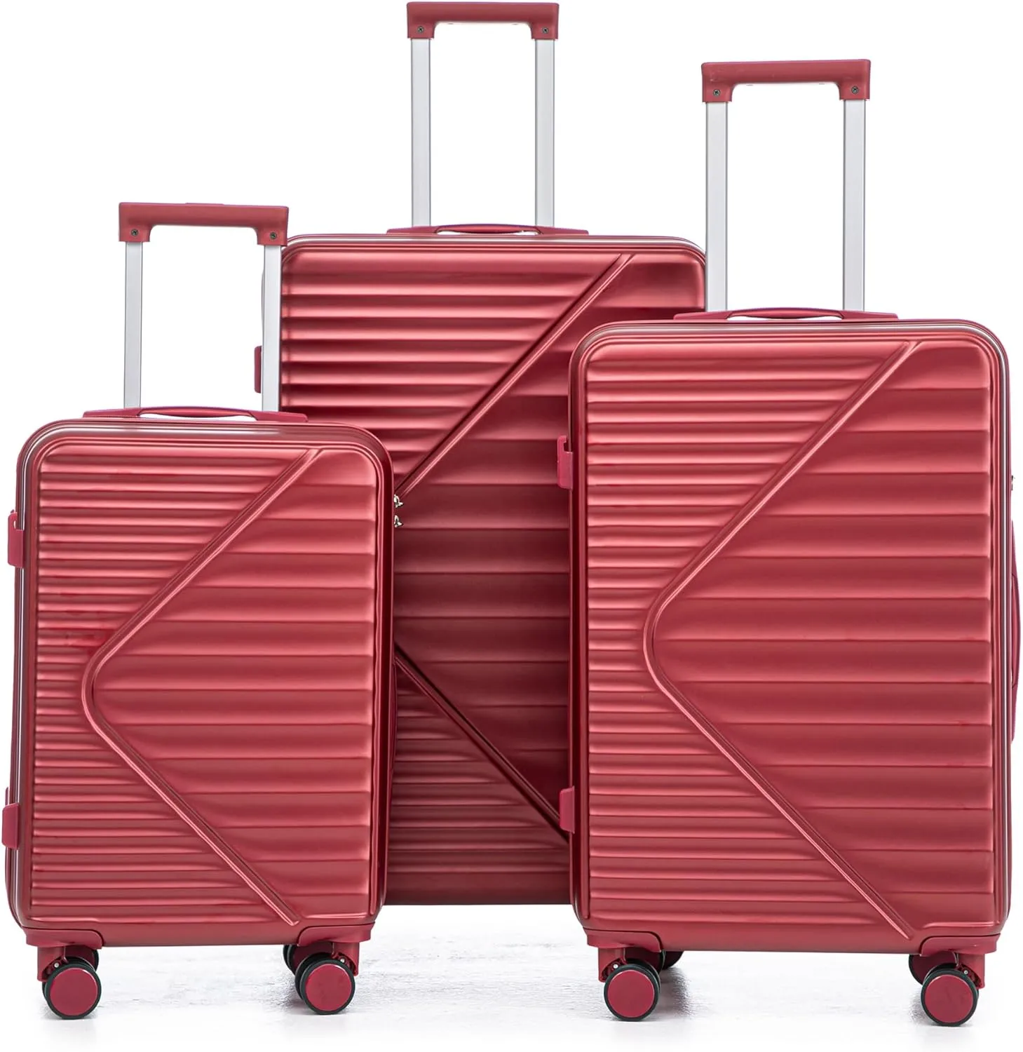 (20/24/28 Inch Hardshell Luggage Set of 3 with ABS Spinner Wheel, Carry On Expandable Lightweight Hardside Travel Suitcase with TSA Combination Lock, Hard Case, Red