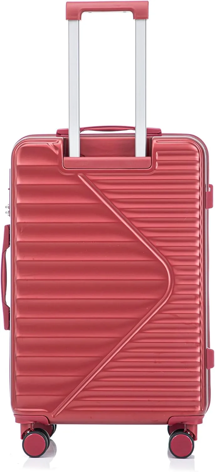 (20/24/28 Inch Hardshell Luggage Set of 3 with ABS Spinner Wheel, Carry On Expandable Lightweight Hardside Travel Suitcase with TSA Combination Lock, Hard Case, Red