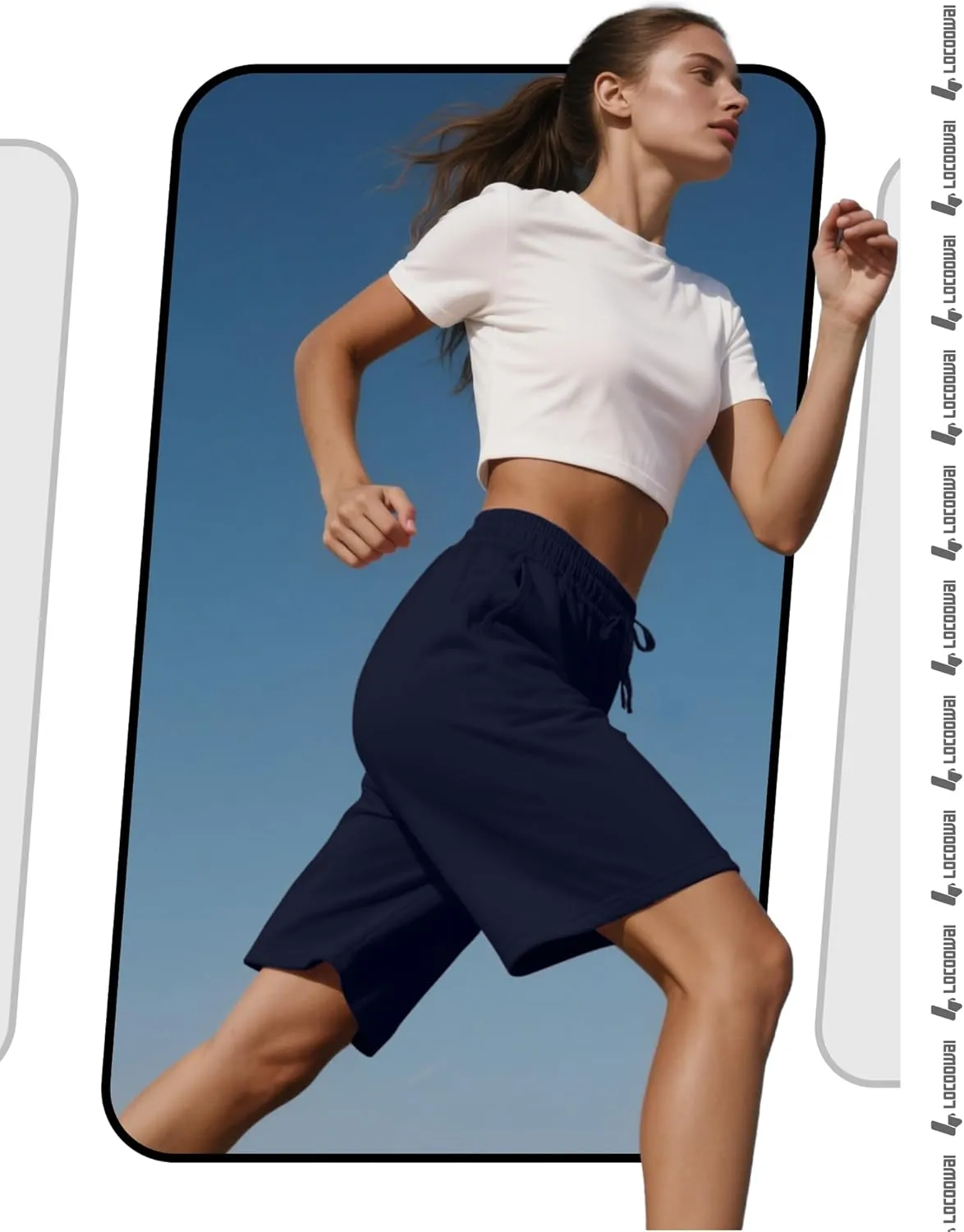 3 Pcs Women Quick Dry Shorts High Waisted Bermuda Shorts for Yoga Athletic Drawstring Bermuda Shorts with Pocket