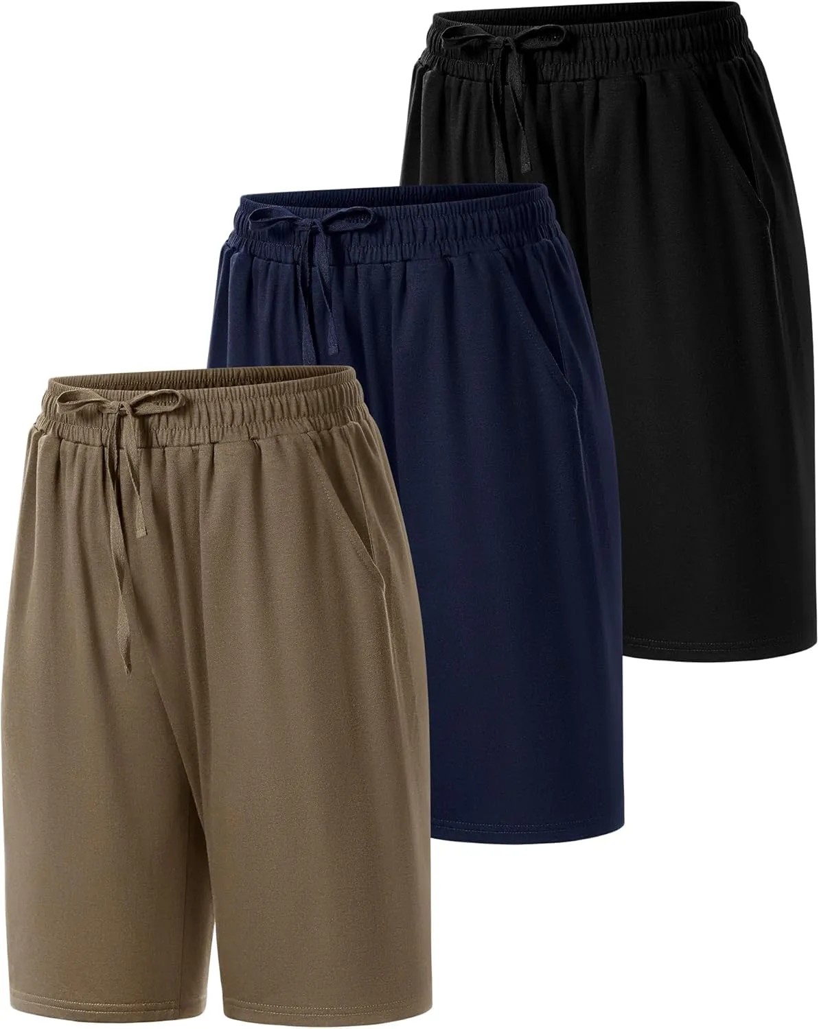 3 Pcs Women Quick Dry Shorts High Waisted Bermuda Shorts for Yoga Athletic Drawstring Bermuda Shorts with Pocket