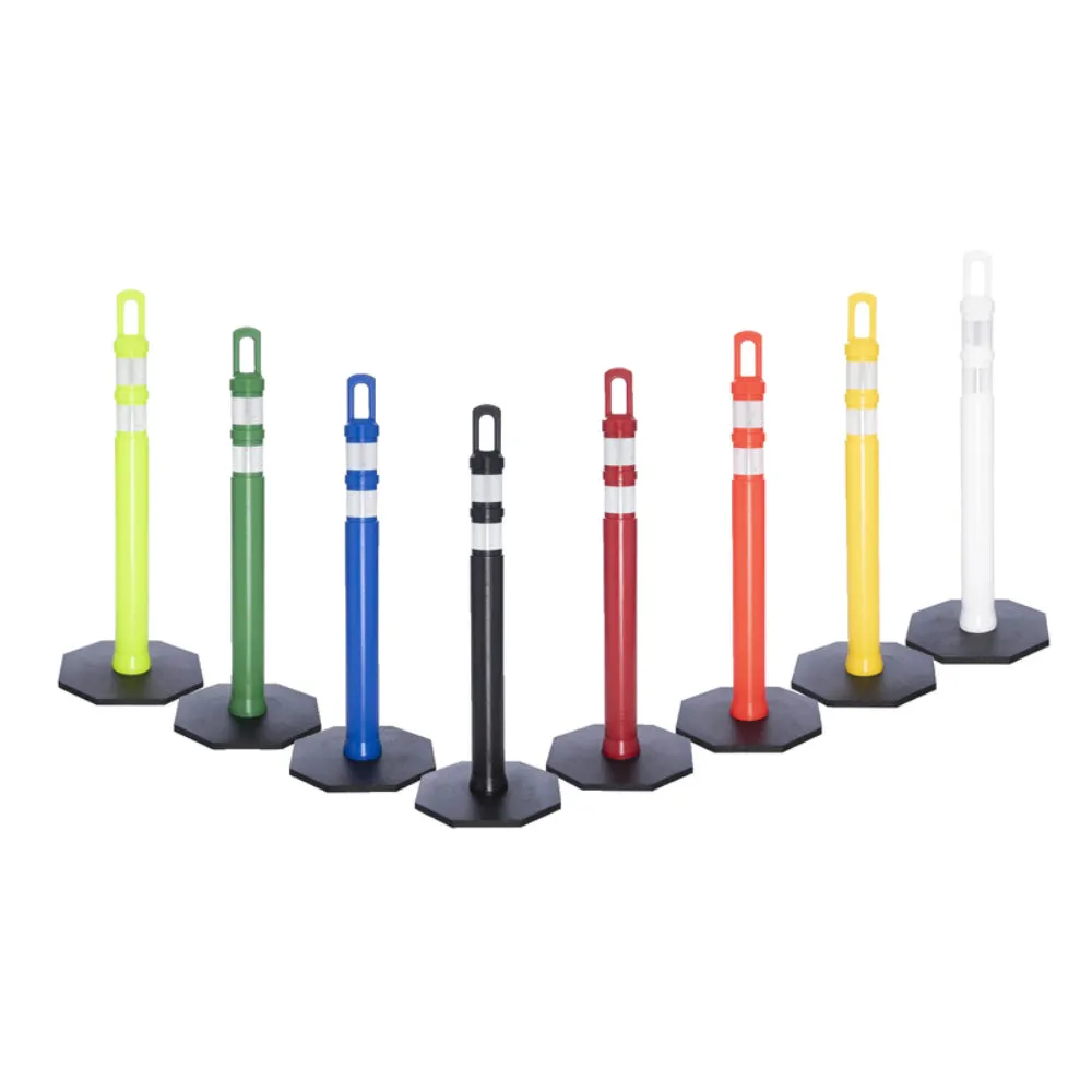 42" JBC Safety Arch Top Traffic Delineator Post Kit - Yellow Post   12 LBS Base