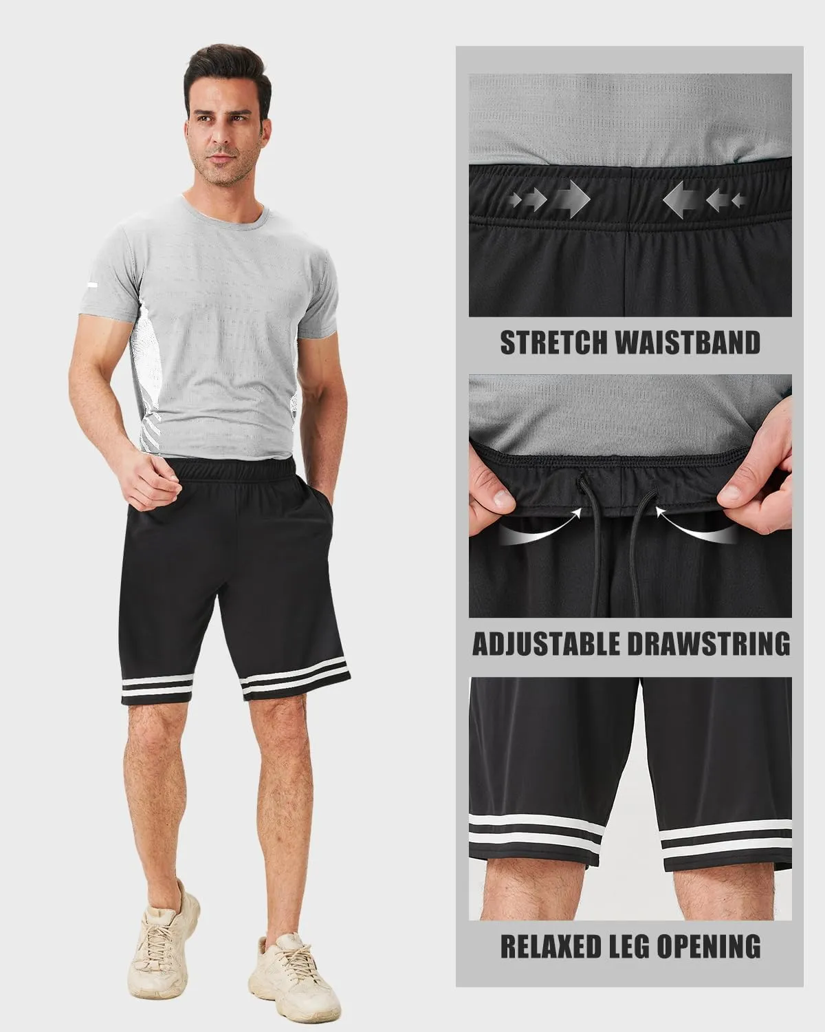 5 Pack Men's Athletic Shorts5PC Basketball Shorts with PocketsCasual Summer Shorts for Men