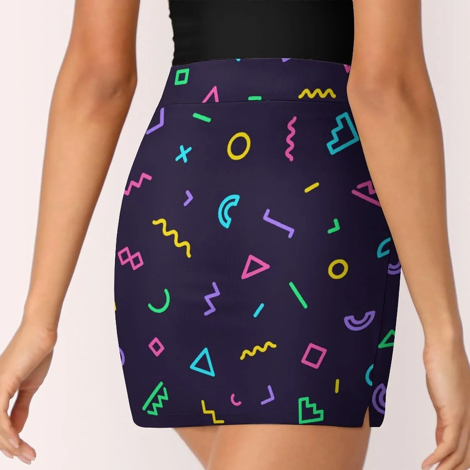 80s Memphis Women's Mini Tennis Skirt with Shorts Underneath Athletic Workout Cute Skorts