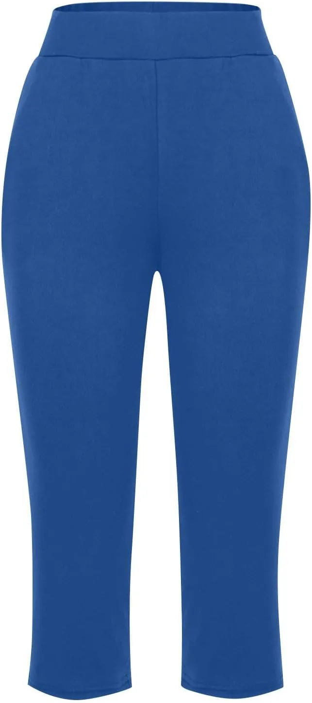Active Capri Pants for Women Joggers Stretch Lightweight Womens Casual Pant Capri with Drawstring
