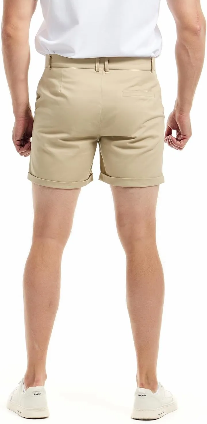 AIMPACT Mens Chino Shorts Slim-fit 5.5" Flat Front Stretch Casual Short Shorts