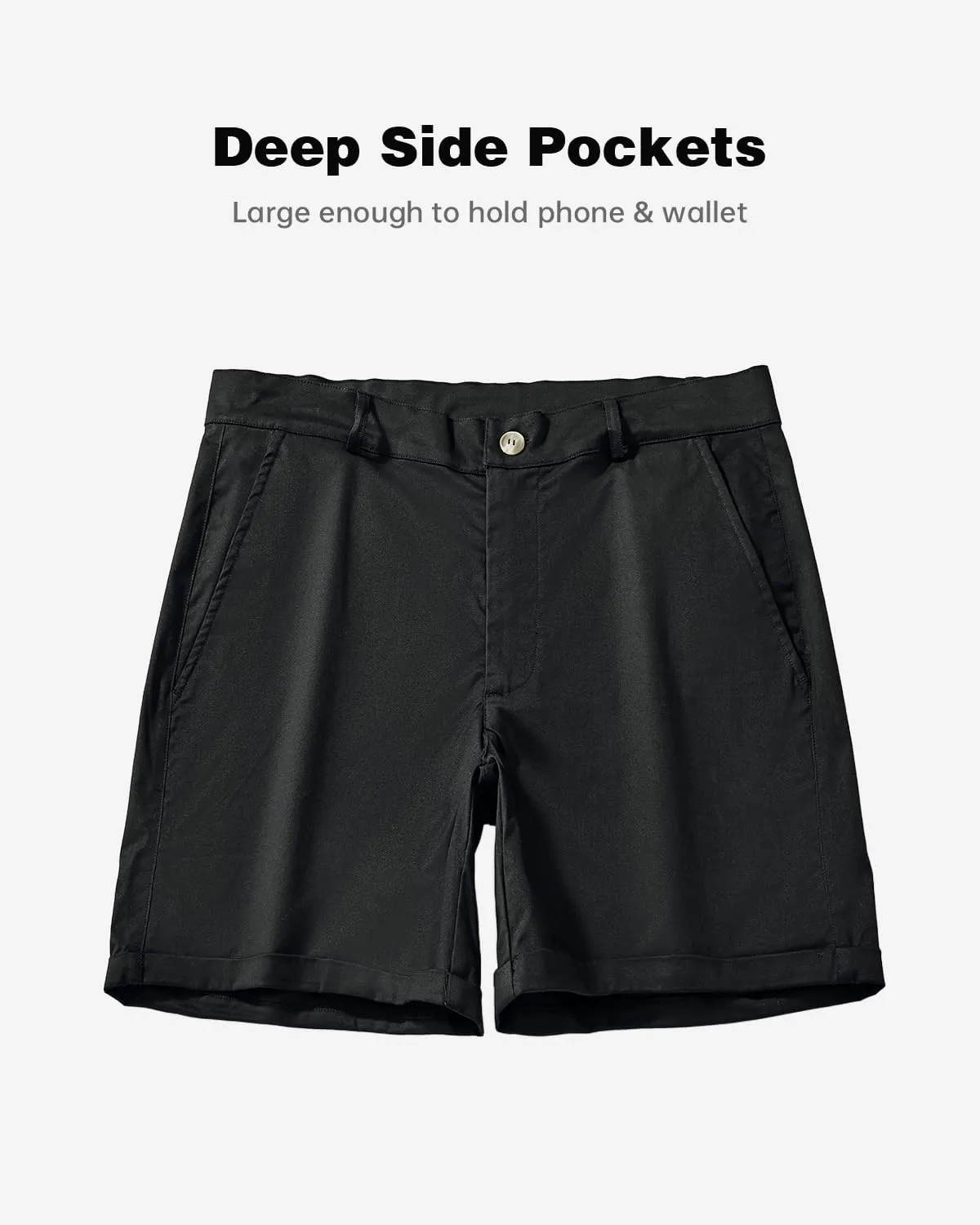 AIMPACT Mens Chino Shorts Slim-fit 5.5" Flat Front Stretch Casual Short Shorts