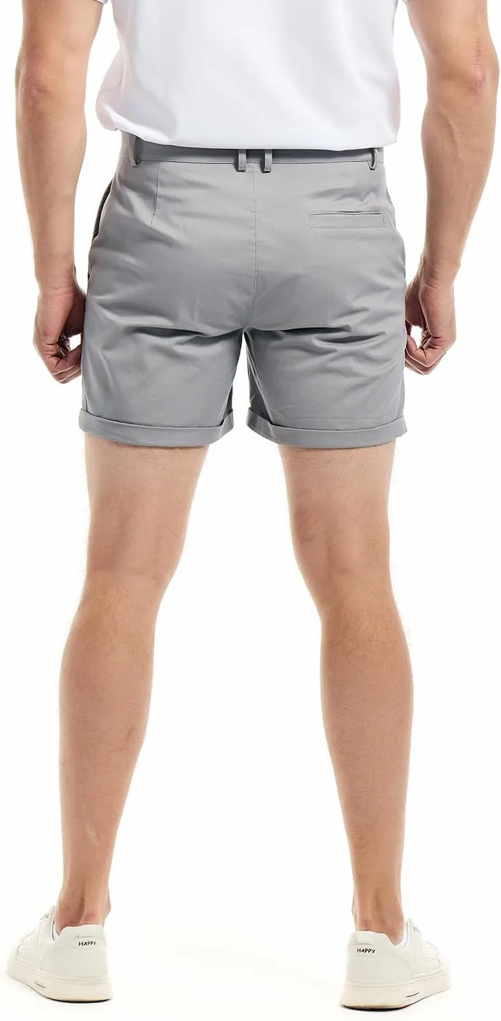 AIMPACT Mens Chino Shorts Slim-fit 5.5" Flat Front Stretch Casual Short Shorts