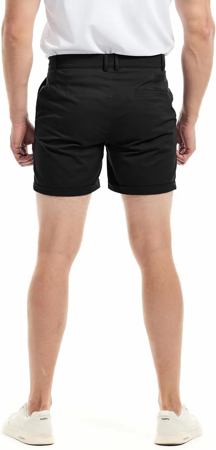 AIMPACT Mens Chino Shorts Slim-fit 5.5" Flat Front Stretch Casual Short Shorts