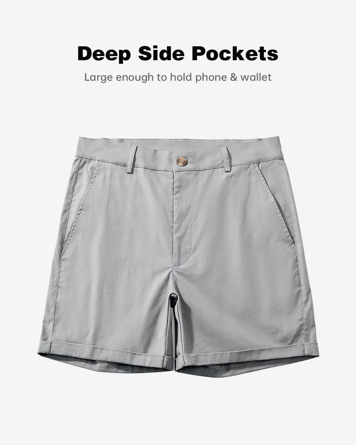 AIMPACT Mens Chino Shorts Slim-fit 5.5" Flat Front Stretch Casual Short Shorts