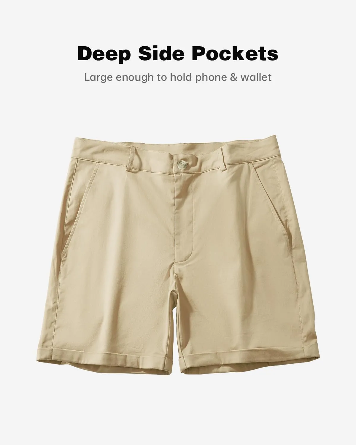 AIMPACT Mens Chino Shorts Slim-fit 5.5" Flat Front Stretch Casual Short Shorts