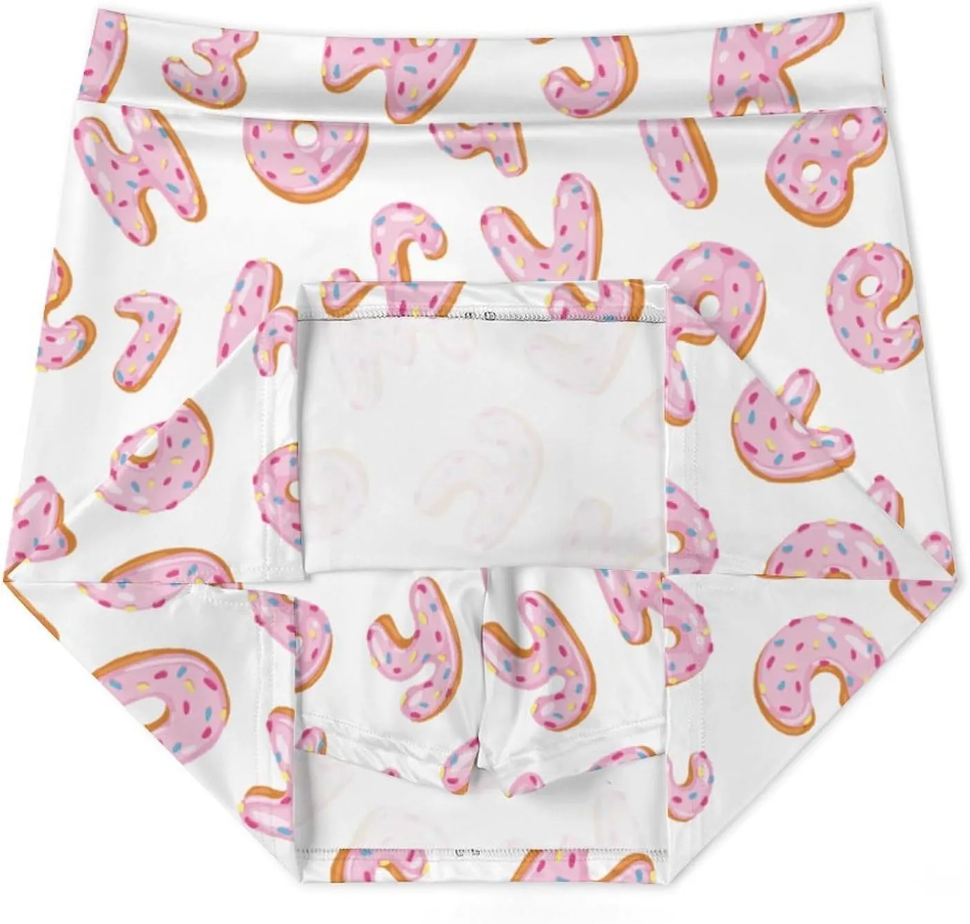 Alphabetical Doughnuts with Glazed Women's Mini Tennis Skirt with Shorts Underneath Athletic Workout Cute Skorts