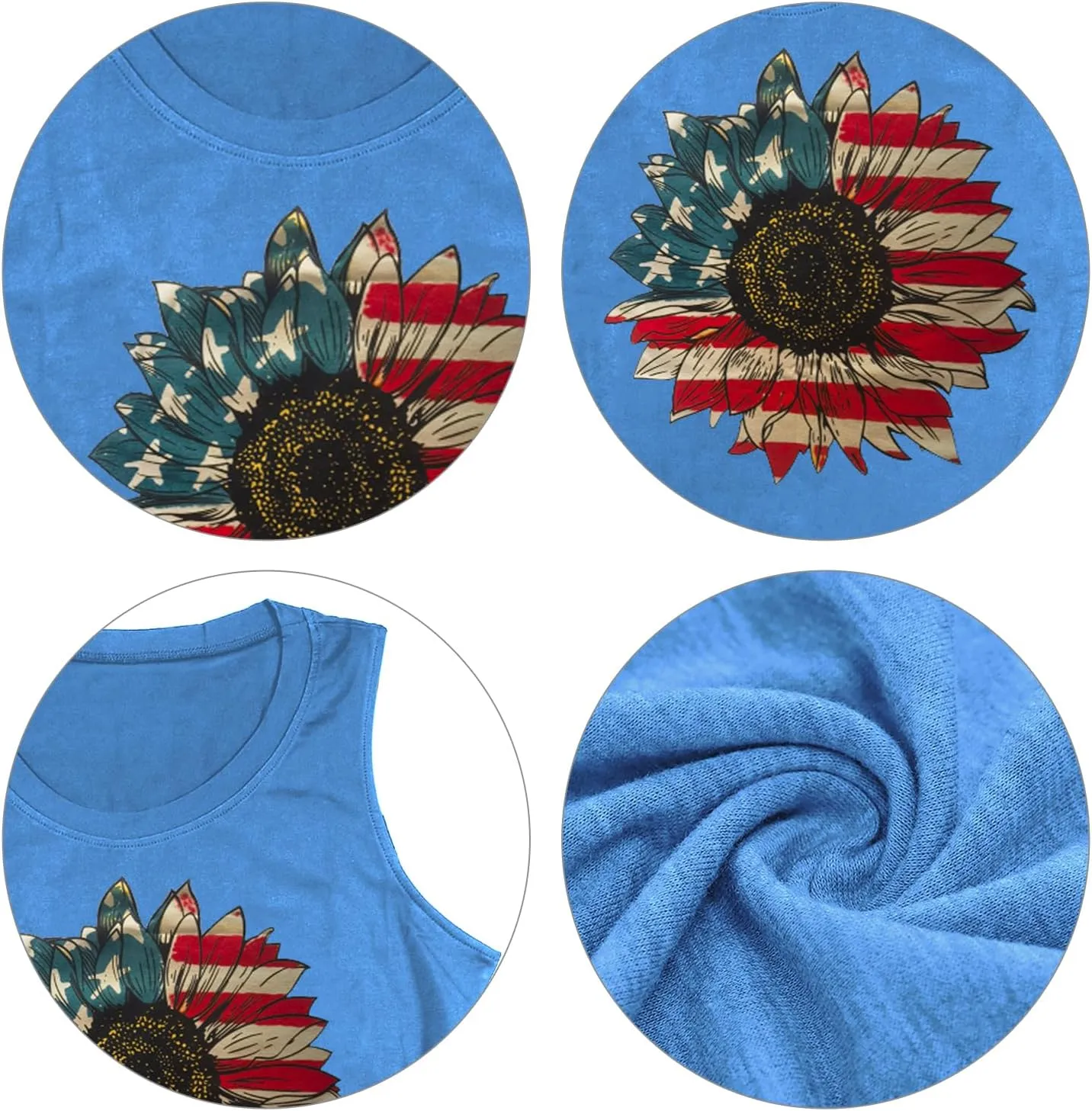 American Flag Tank Tops Women 4th of July Patriotic Shirt USA Flag Stars Stripes Tee