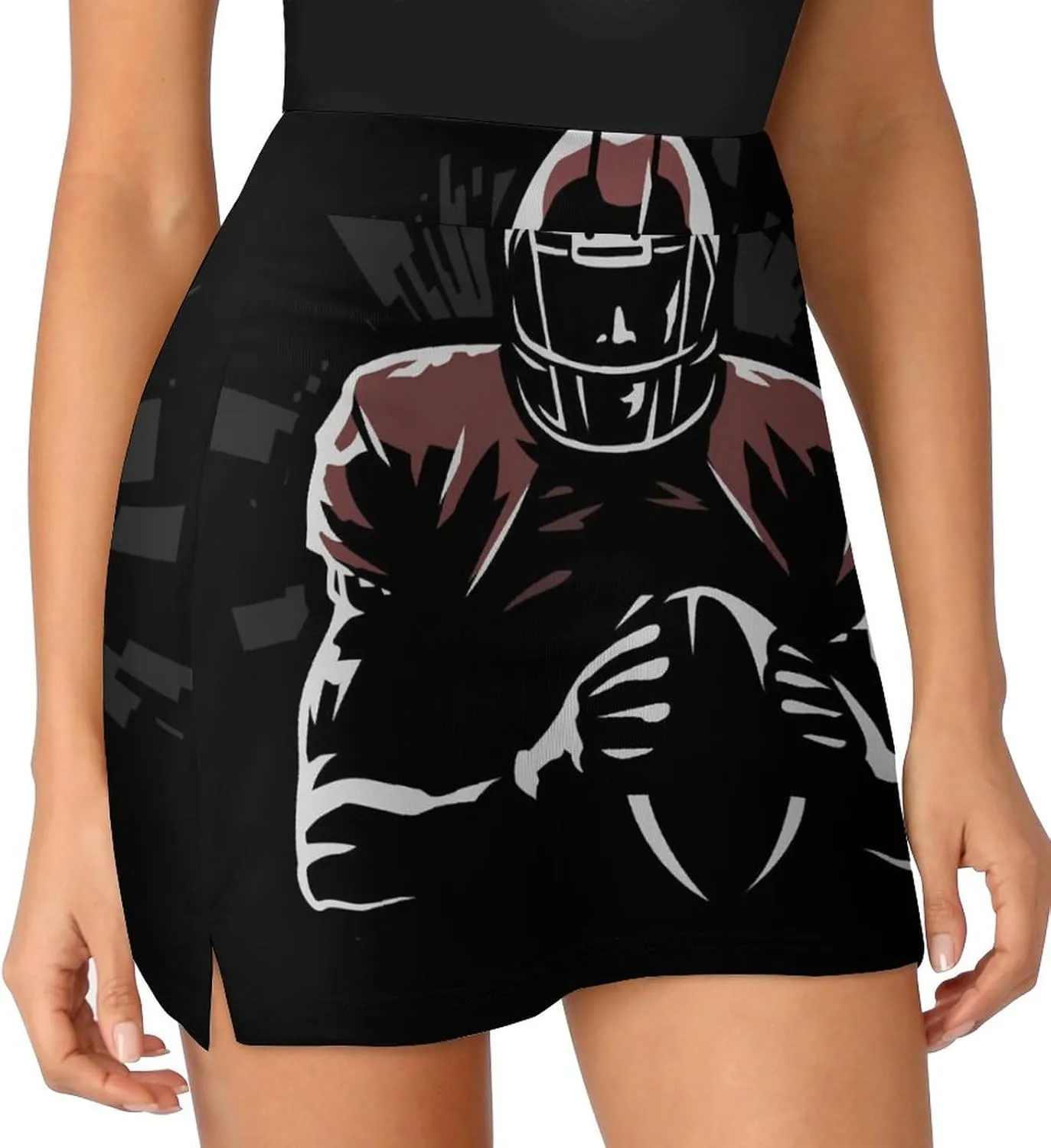American Football Player Women's Mini Tennis Skirt with Shorts Underneath Athletic Workout Cute Skorts