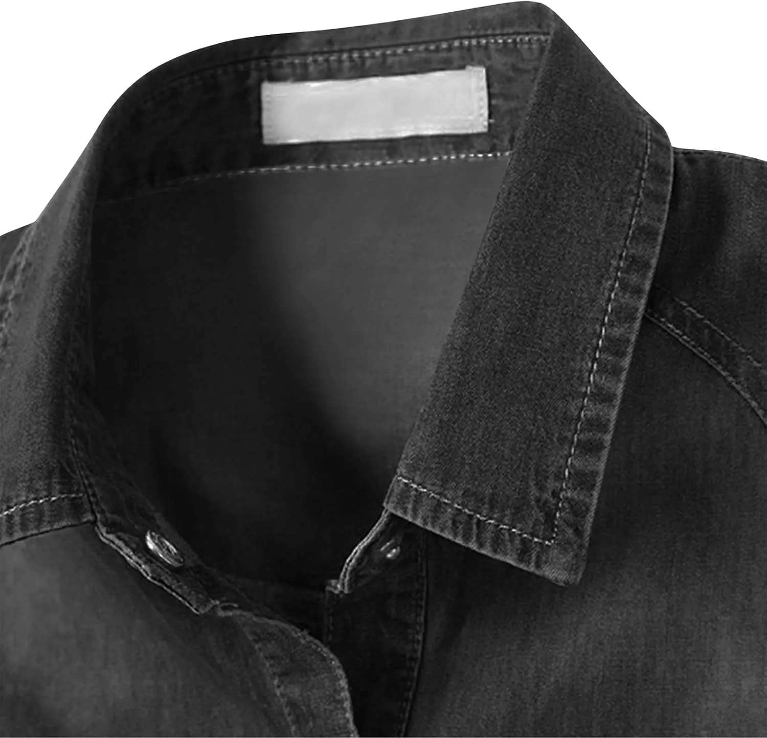 American Trends Women's Denim Shirt 3/4 Sleeve Tie Front Top Knot Chambray Cardigan Button Shirt Jean Crop Top Jacket