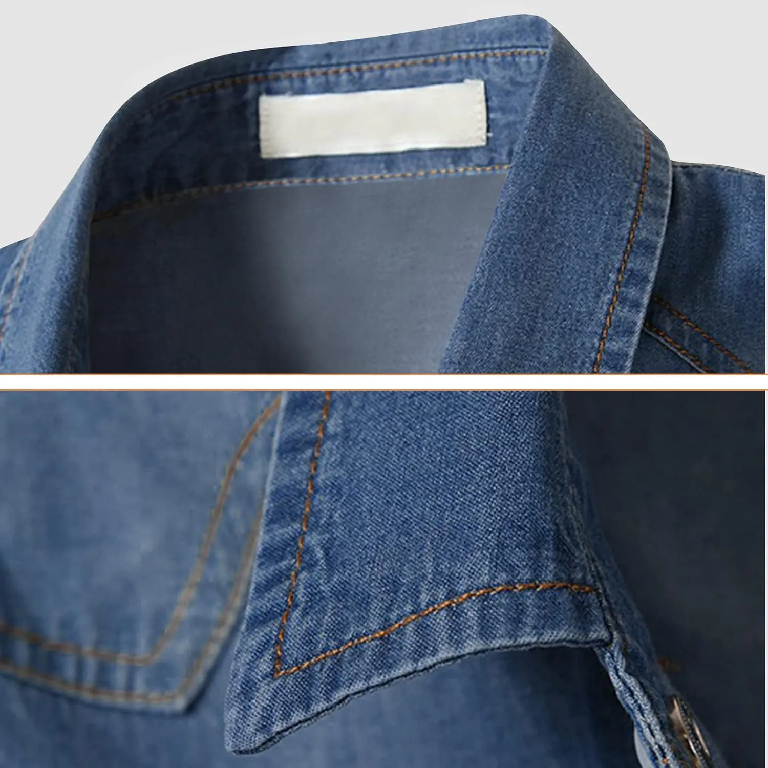 American Trends Women's Denim Shirt 3/4 Sleeve Tie Front Top Knot Chambray Cardigan Button Shirt Jean Crop Top Jacket