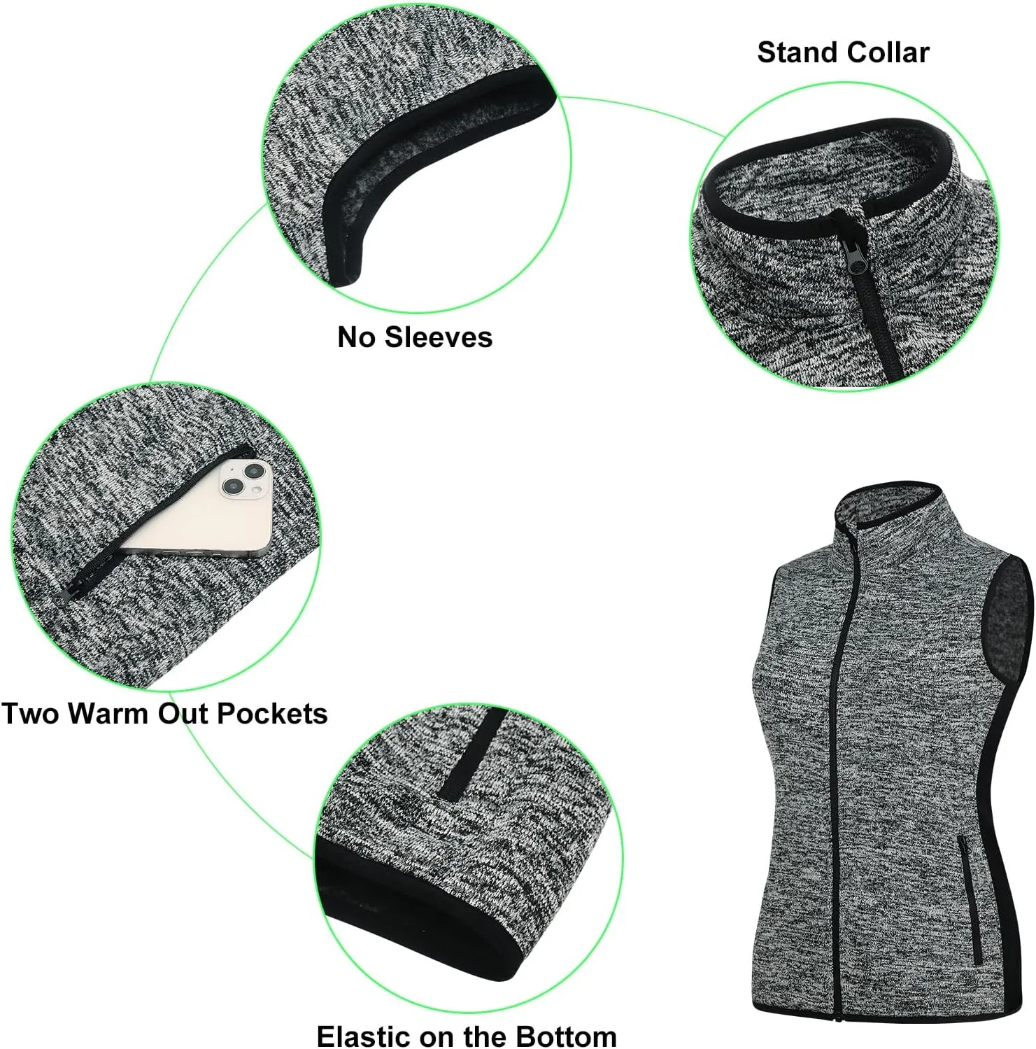 ANIVIVO Golf Vests for Women Thermal Sleeveless Vests Outerwear with Pockets& Women Fleece Vest Lightweight