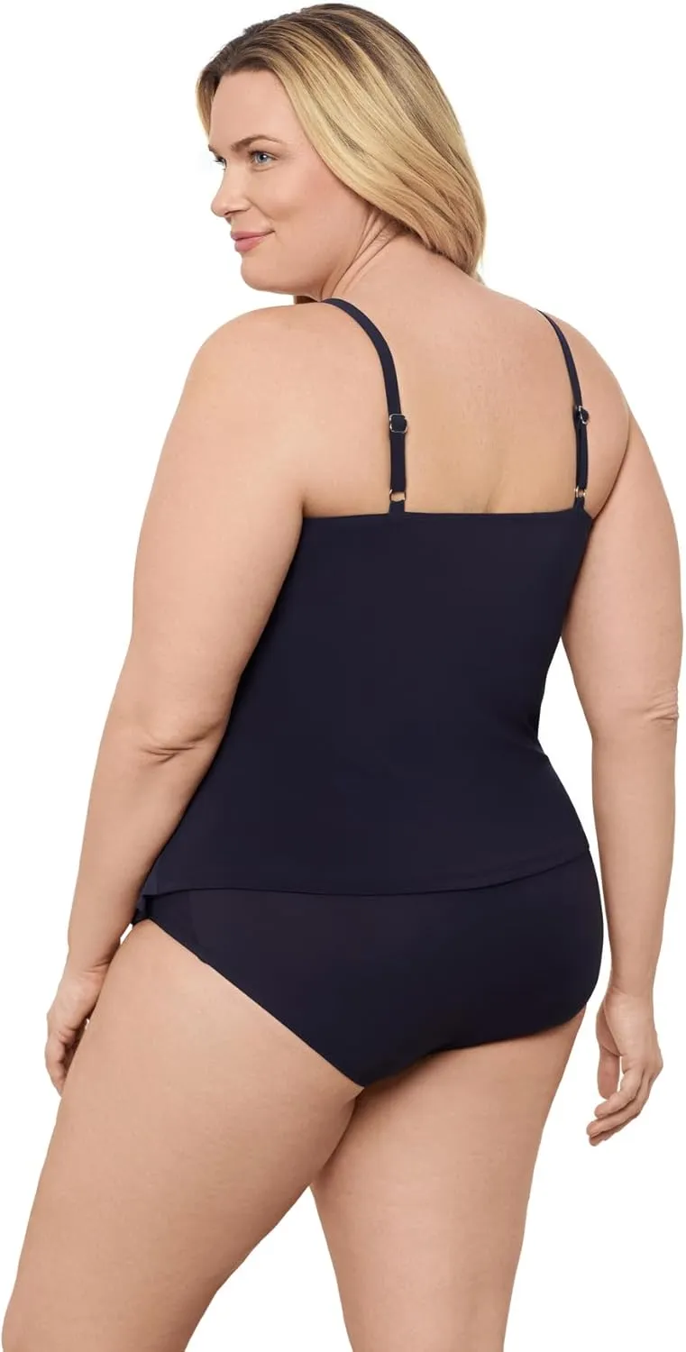 Aqua Green Women's Triple Tier Tankini Top