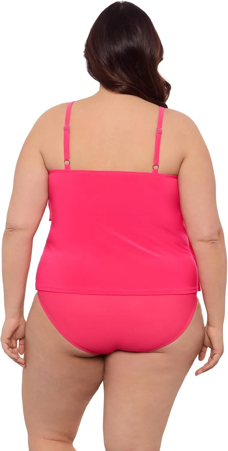 Aqua Green Women's Triple Tier Tankini Top