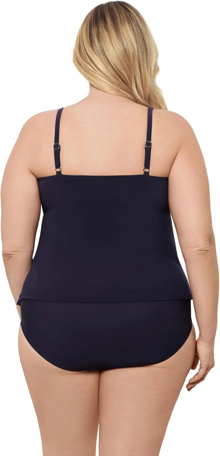 Aqua Green Women's Triple Tier Tankini Top