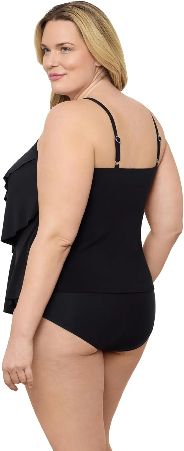 Aqua Green Women's Triple Tier Tankini Top