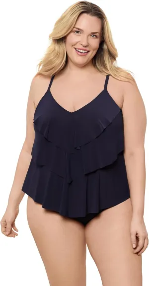 Aqua Green Women's Triple Tier Tankini Top