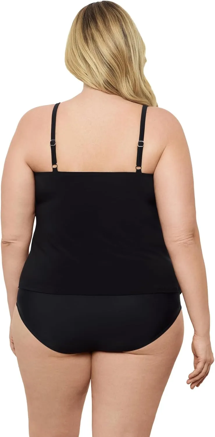 Aqua Green Women's Triple Tier Tankini Top