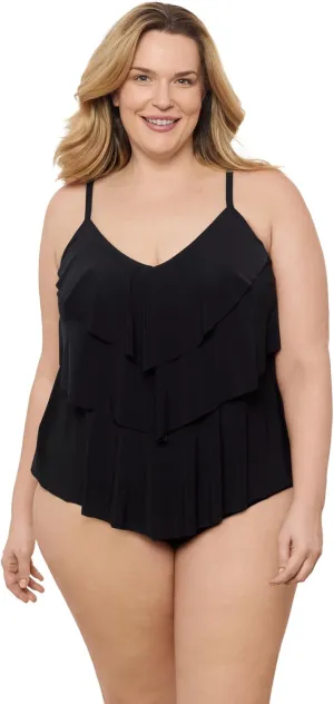 Aqua Green Women's Triple Tier Tankini Top