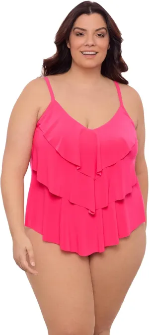 Aqua Green Women's Triple Tier Tankini Top