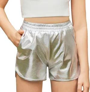 Arshiner Girls Metallic Shorts Summer Sparkly Shiny Hot Dance Athletic Pants Shorts