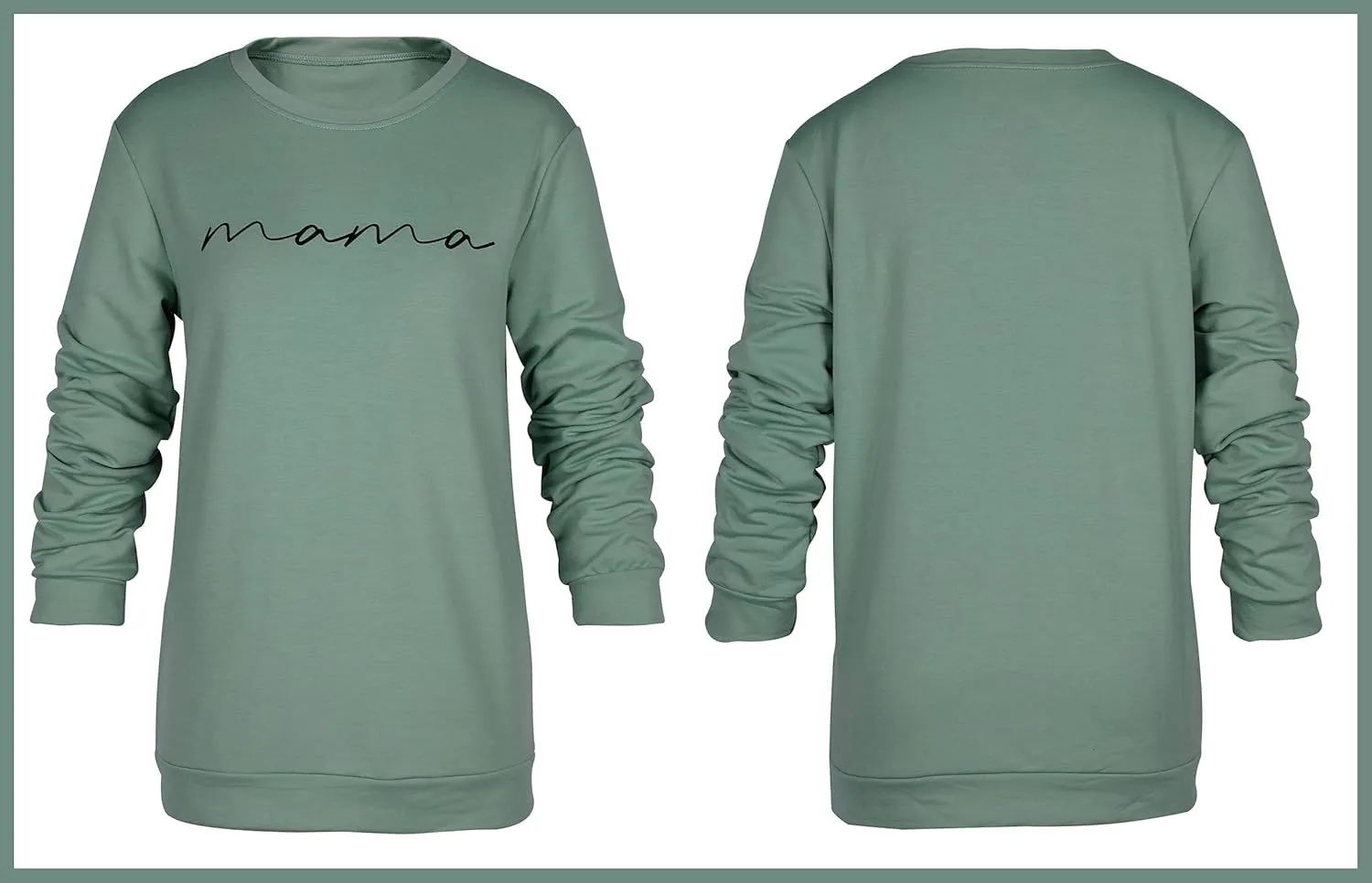 ASTANFY Womens Crewneck Sweatshirt Mama Letter Print Long Sleeve Loose Fashion Pullover Top