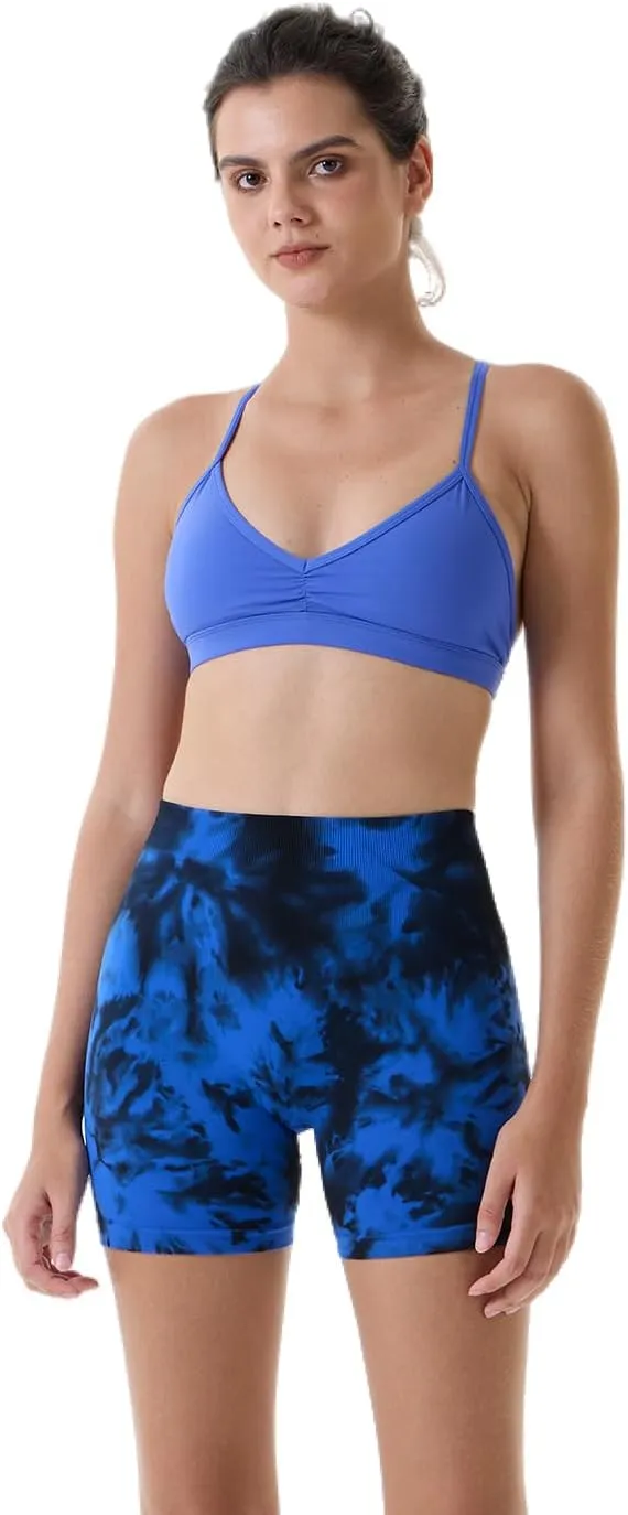 AUROLA Dream Tie Dye Workout Shorts for Women Seamless Scrunch Soft Active Shorts