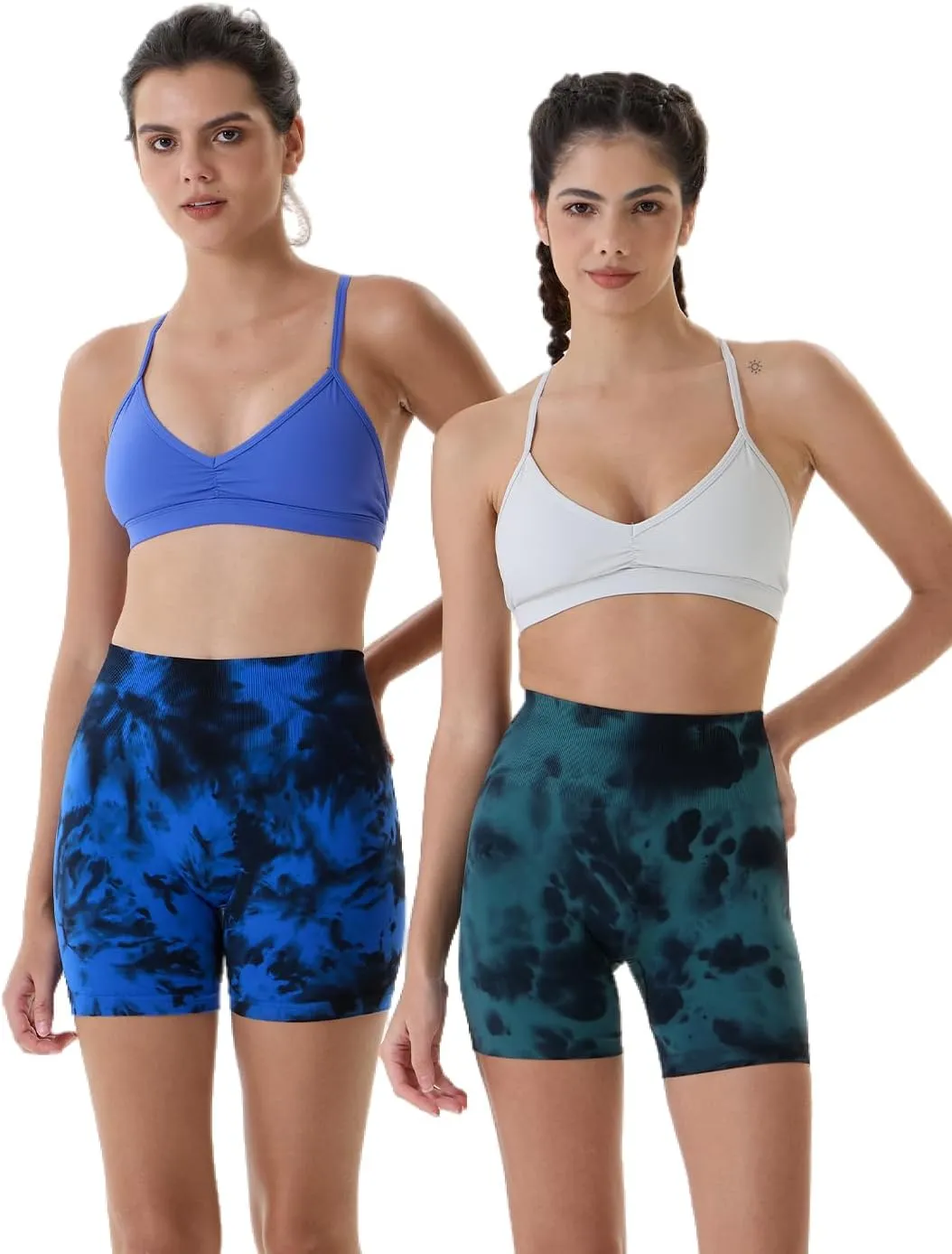 AUROLA Dream Tie Dye Workout Shorts for Women Seamless Scrunch Soft Active Shorts