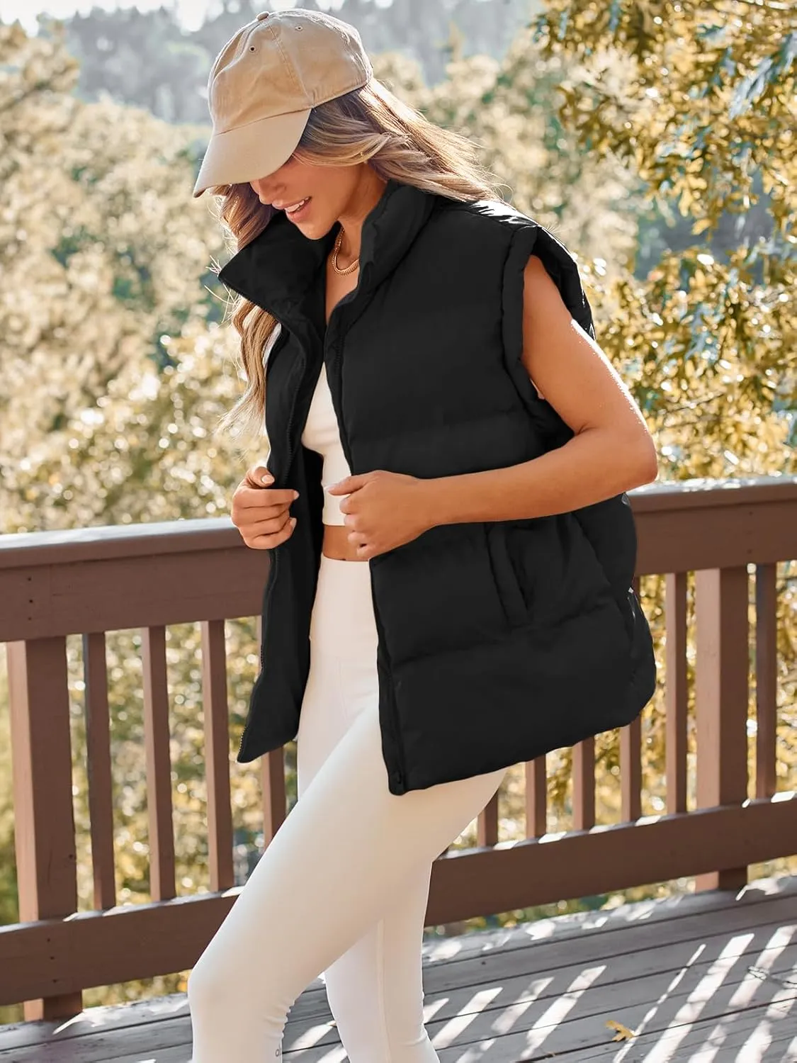 AUTOMET Womens Puffer Vests Fall Fashion Jackets Puffy Outfits 2025 Trendy Sleeveless Coats Outerwear Winter Clothes