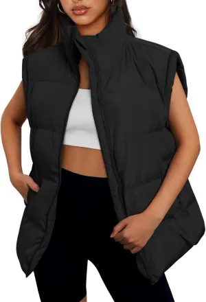 AUTOMET Womens Puffer Vests Fall Fashion Jackets Puffy Outfits 2025 Trendy Sleeveless Coats Outerwear Winter Clothes