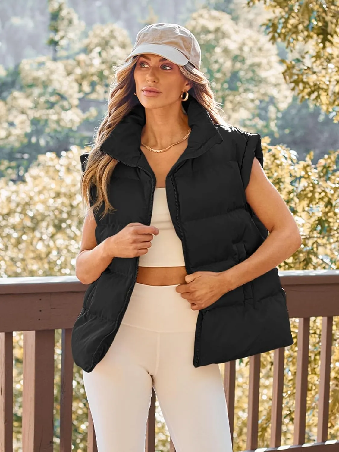 AUTOMET Womens Puffer Vests Fall Fashion Jackets Puffy Outfits 2025 Trendy Sleeveless Coats Outerwear Winter Clothes