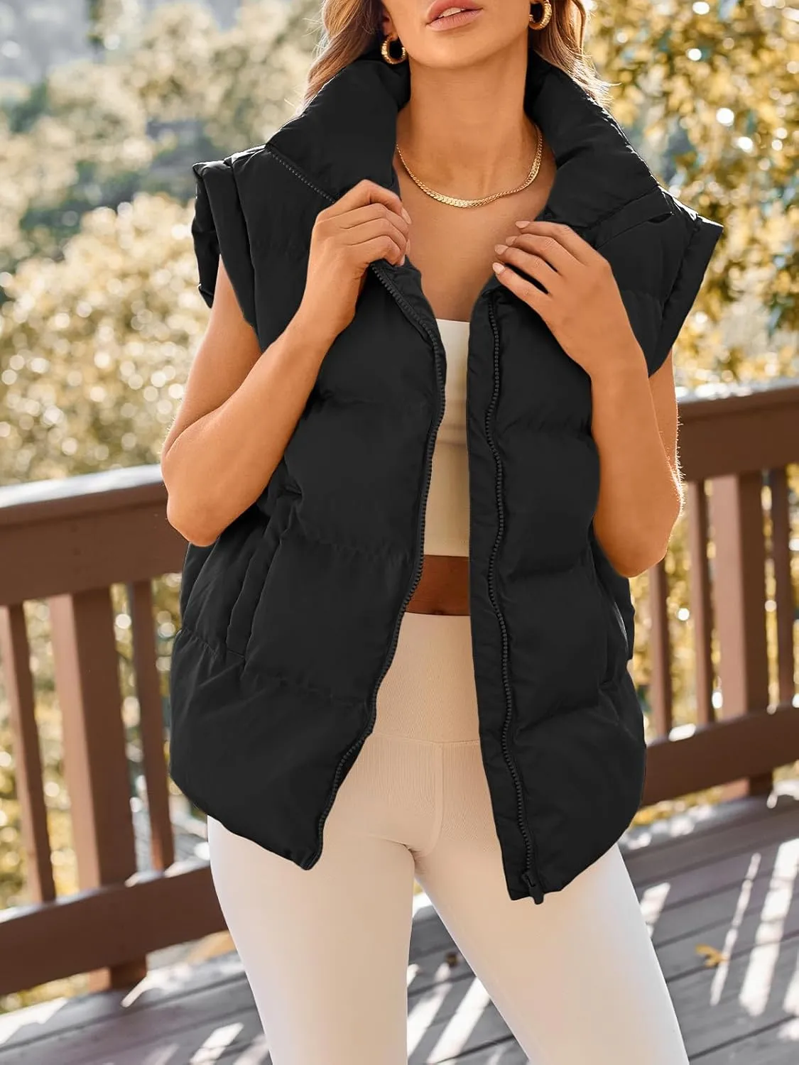 AUTOMET Womens Puffer Vests Fall Fashion Jackets Puffy Outfits 2025 Trendy Sleeveless Coats Outerwear Winter Clothes