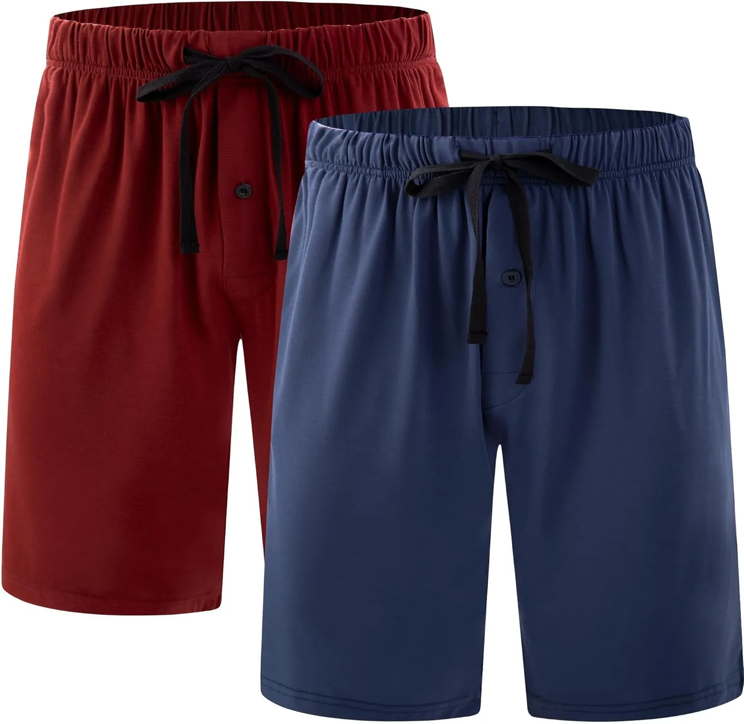 BAMBOO COOL Mens Pajama Shorts Soft Sleep Shorts Comfy Lounge Pajama Bottoms with Pockets