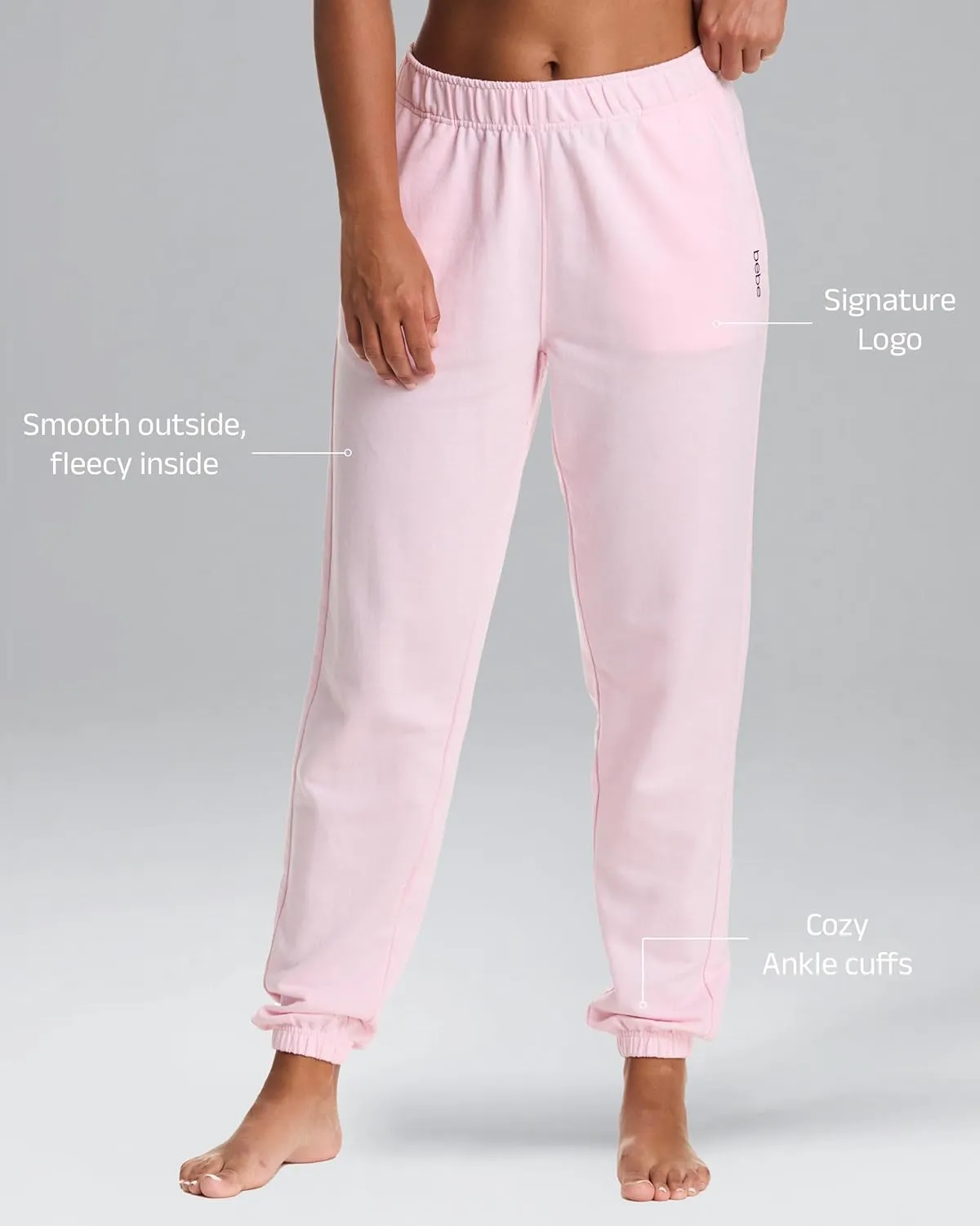 bebe Jogger or Wide Leg Sweatpants for Women, French Terry Baggy Sweatpants with Pockets, Womens Sweats
