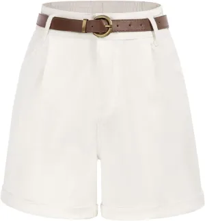 Belle Poque Women Demin Shorts High Waisted Wide Leg Jean Shorts with Pockets