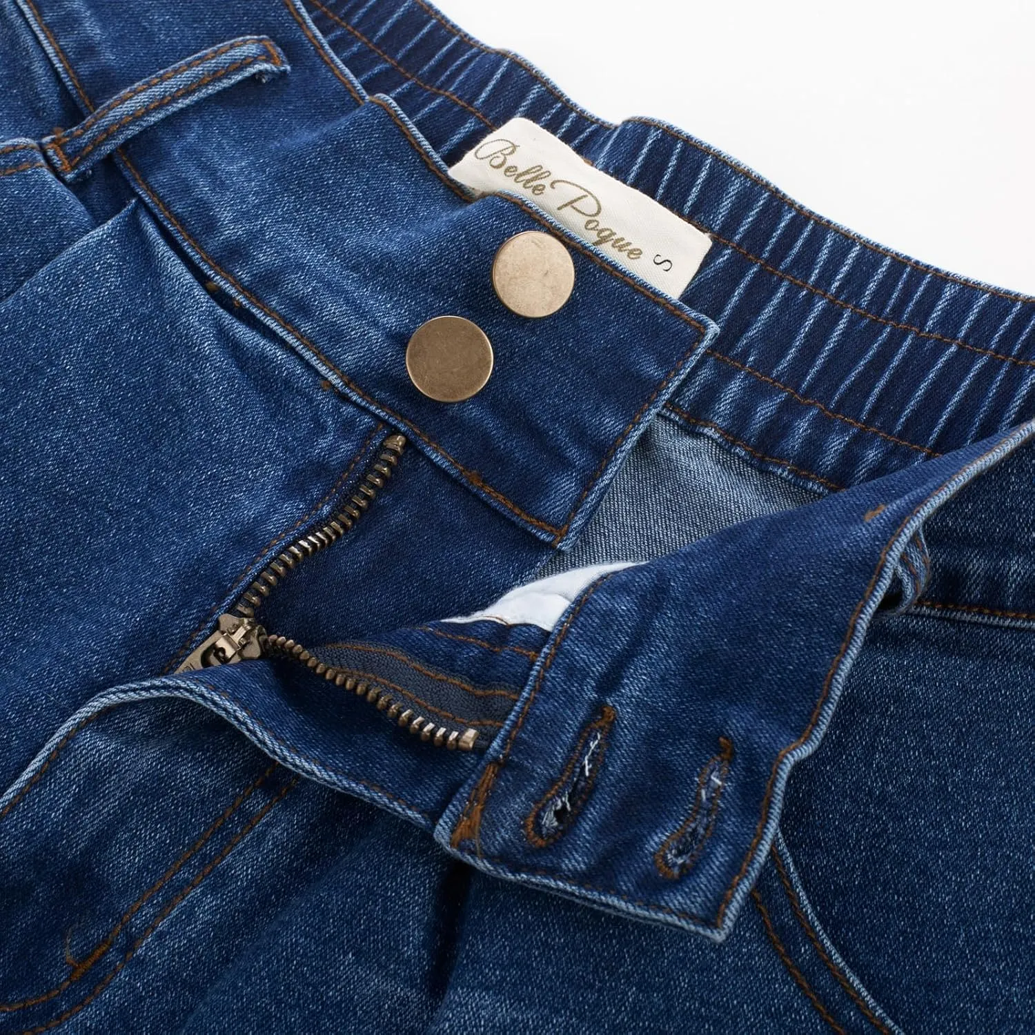 Belle Poque Women Demin Shorts High Waisted Wide Leg Jean Shorts with Pockets