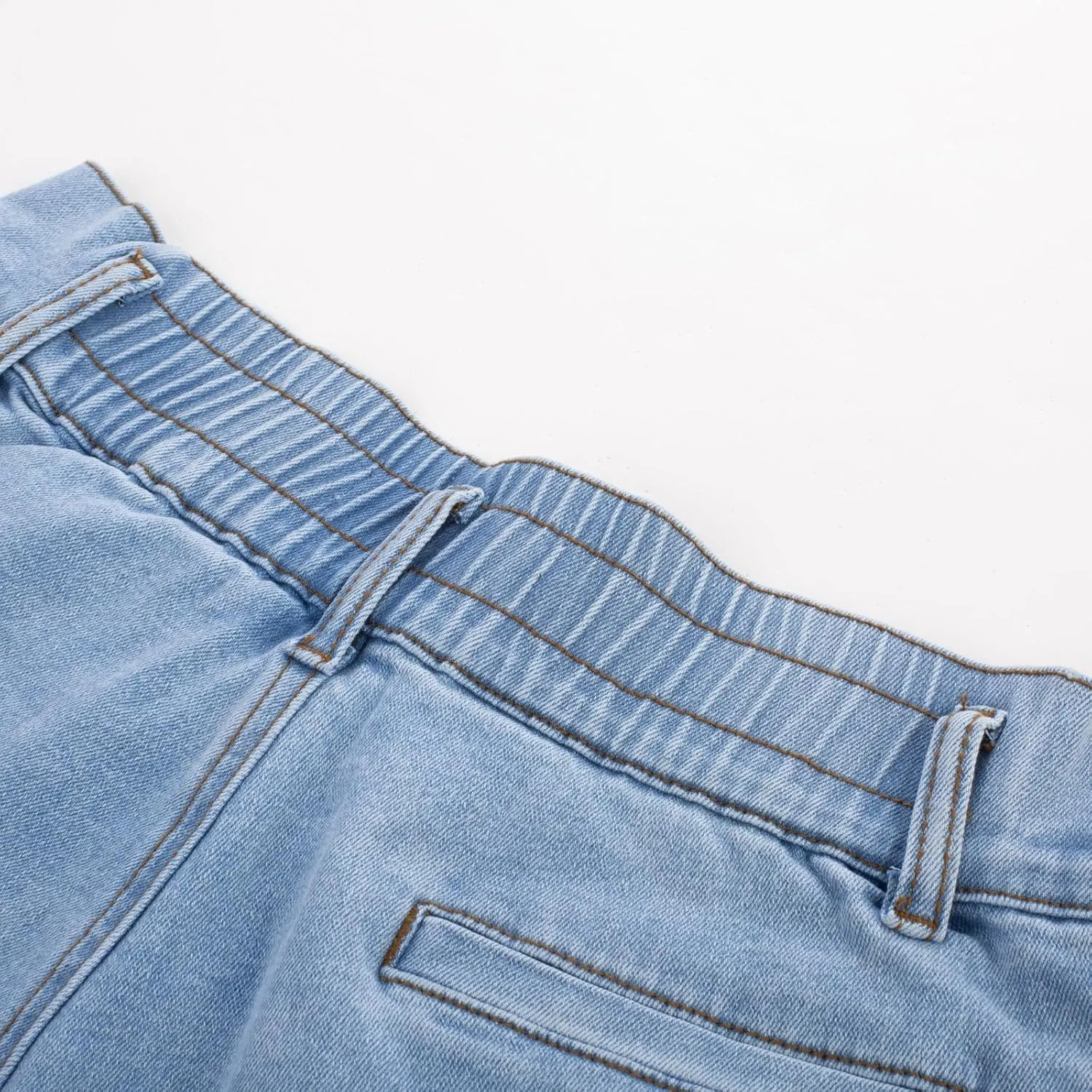 Belle Poque Women Demin Shorts High Waisted Wide Leg Jean Shorts with Pockets