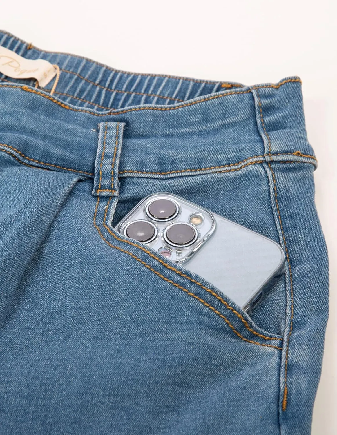 Belle Poque Women Demin Shorts High Waisted Wide Leg Jean Shorts with Pockets