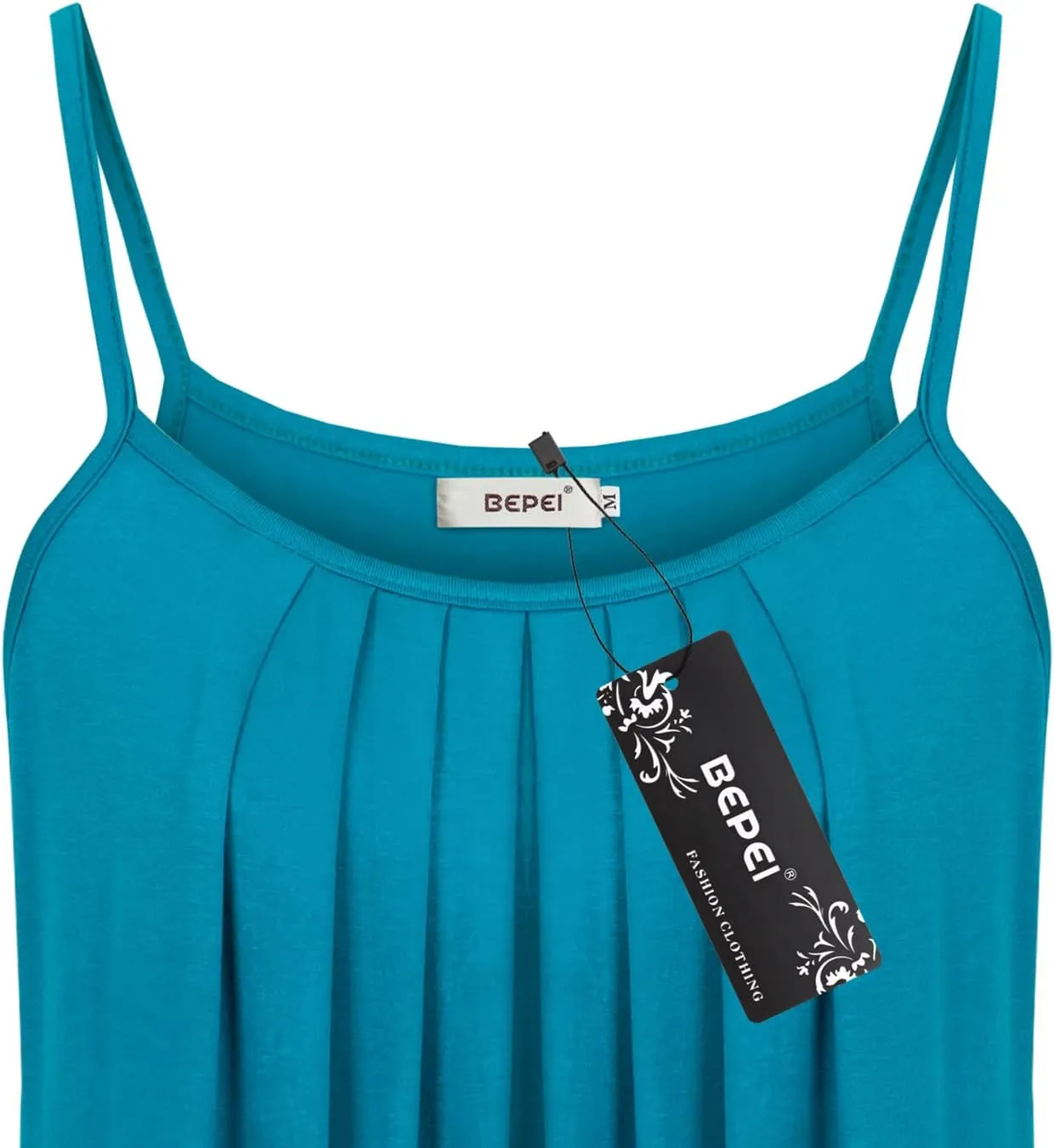 BEPEI Women Loose Casual Summer Pleated Flowy Sleeveless Camisole Tank Tops