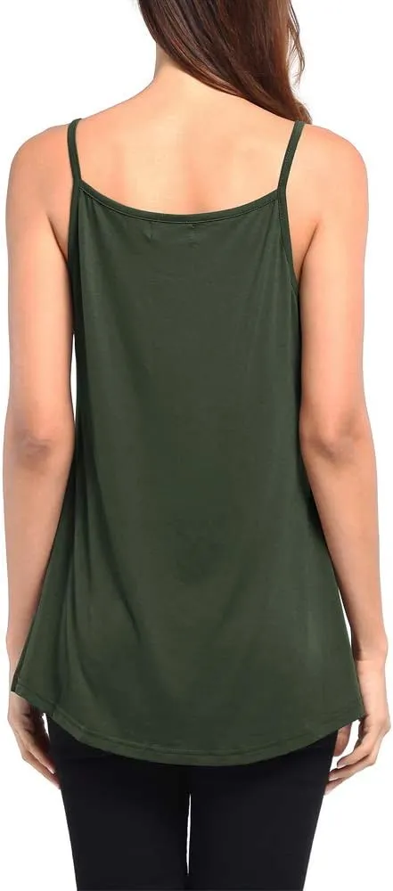 BEPEI Women Loose Casual Summer Pleated Flowy Sleeveless Camisole Tank Tops